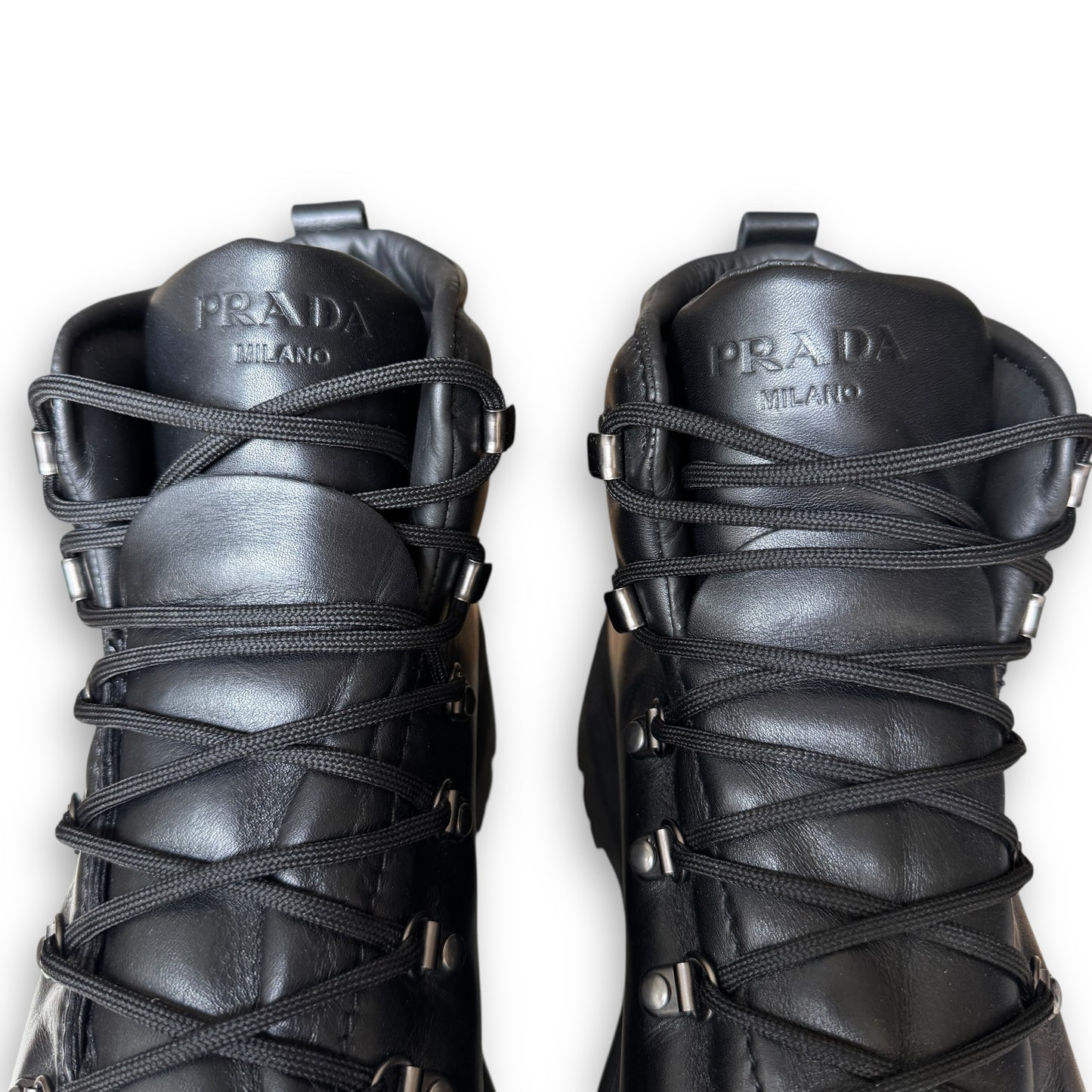 Prada Mainline Brixxen Leather Boots