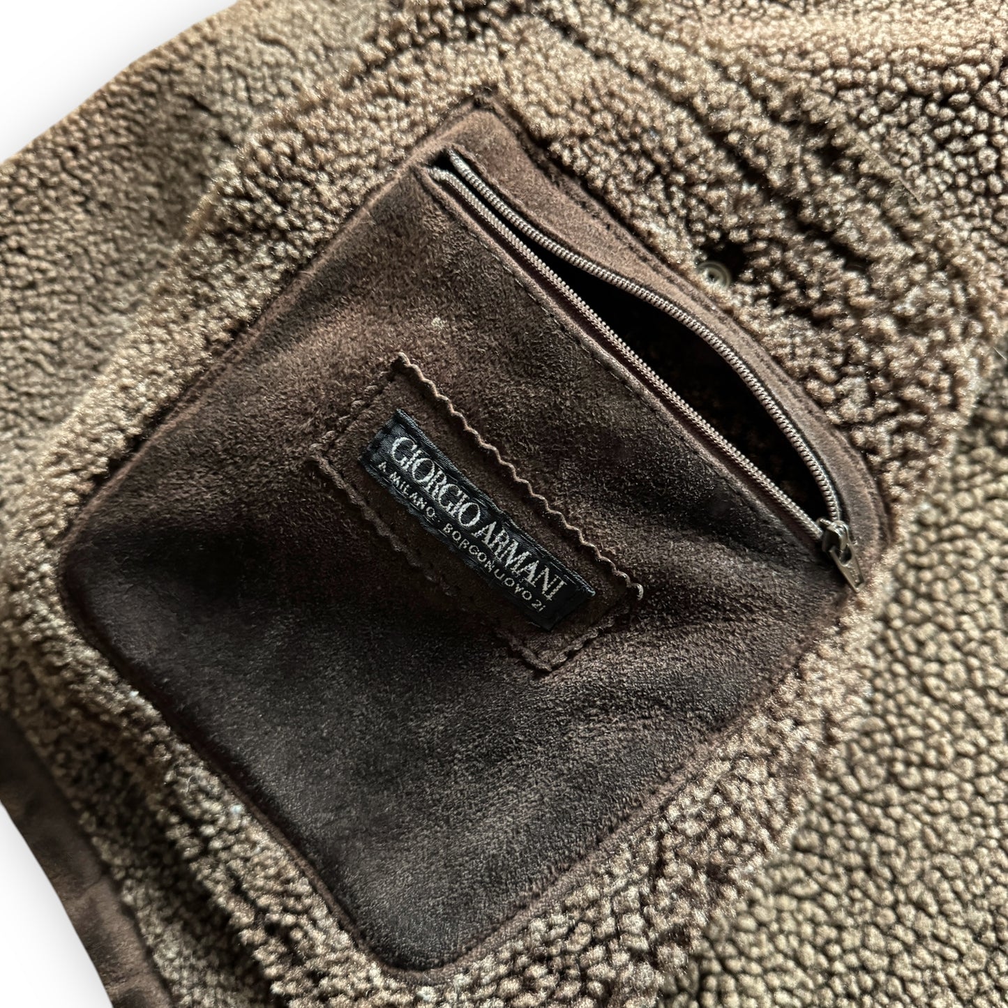 Giorgio Armani Suede Shearling Jacket - 1990s