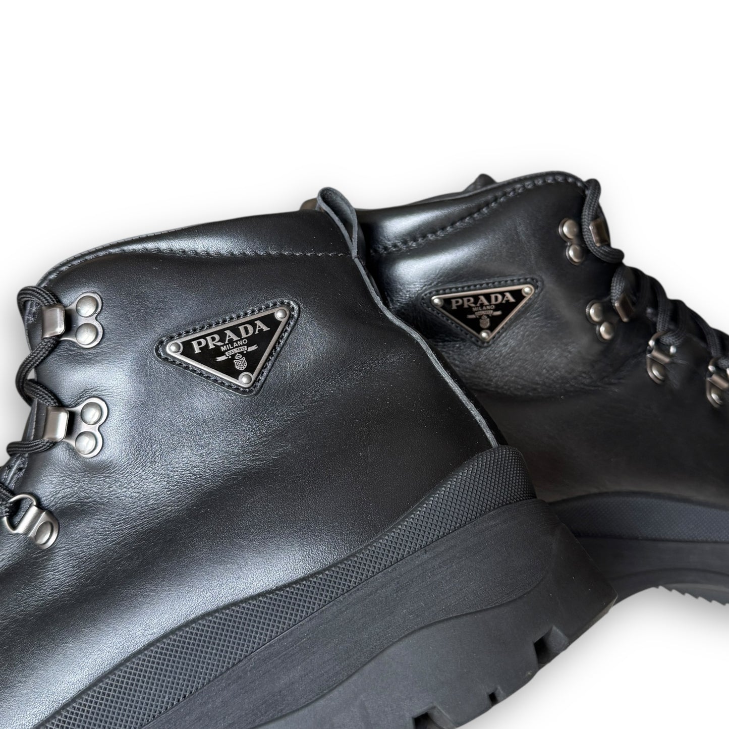 Prada Mainline Brixxen Leather Boots