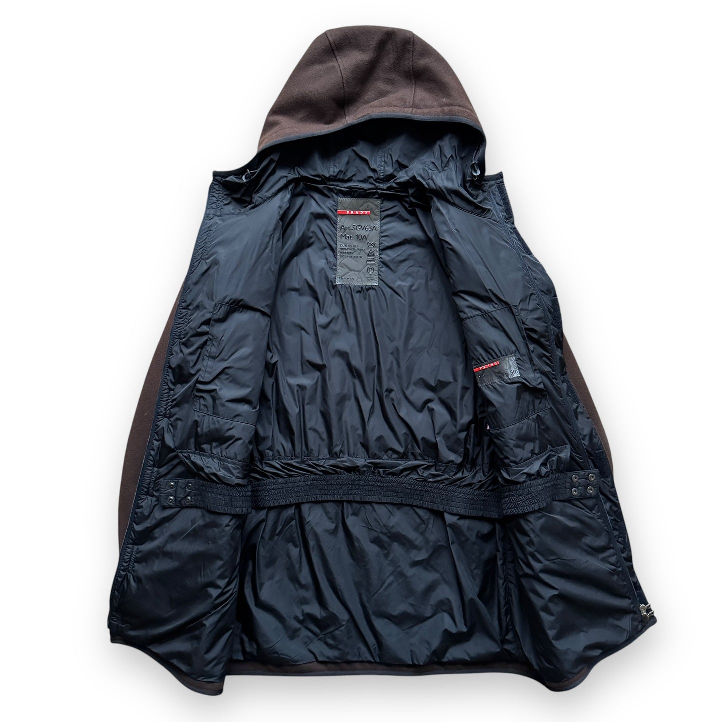 Prada Sport Hooded Wool Long Coat - F/W2000