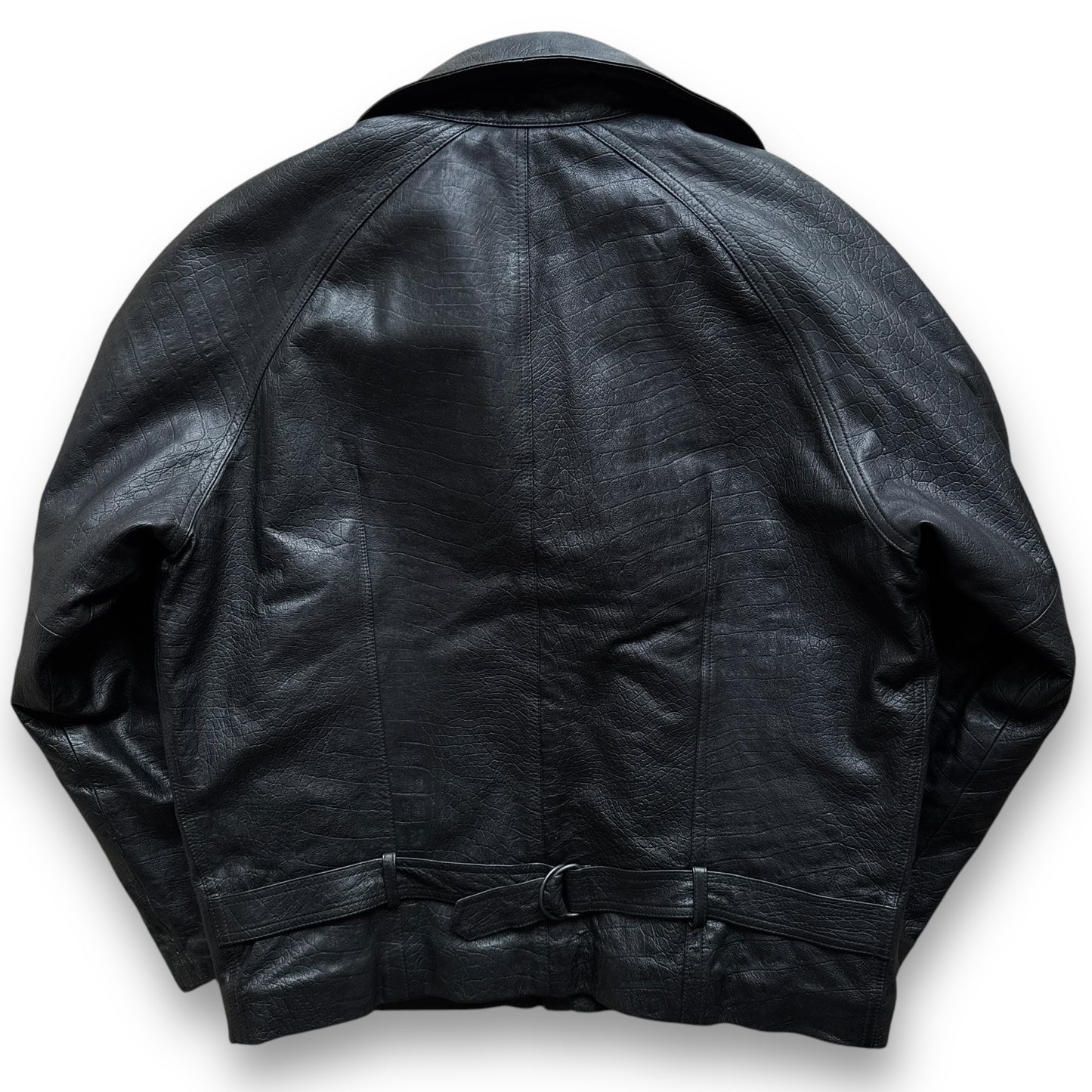 Giorgio Armani Modular Collar Asymmetrical Leather Jacket - 1980s