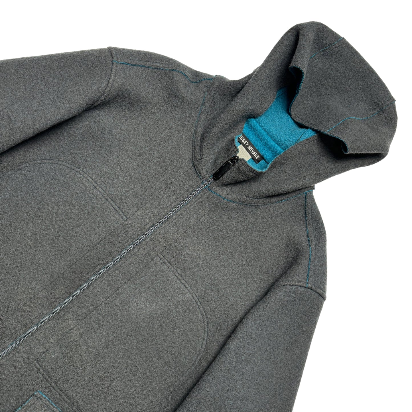 2004 Issey Miyake Wool Two-Tone Coat