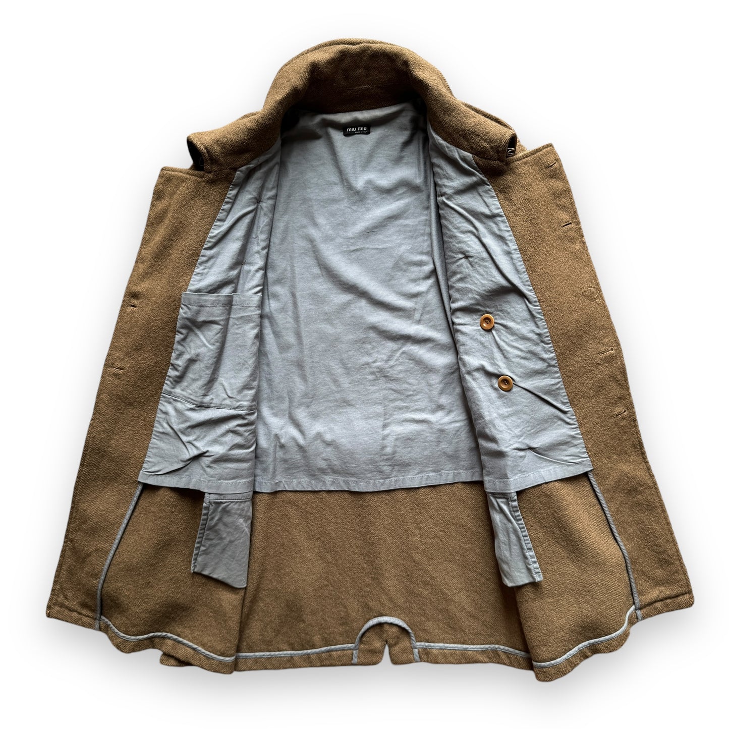 Miu Miu Mens Double Breasted Long Barn Jacket
