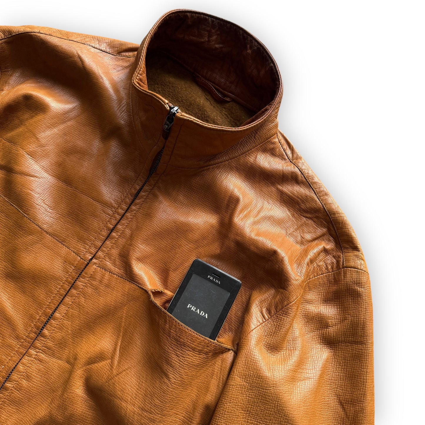 Giorgio Armani Lambskin Soft Leather Jacket
