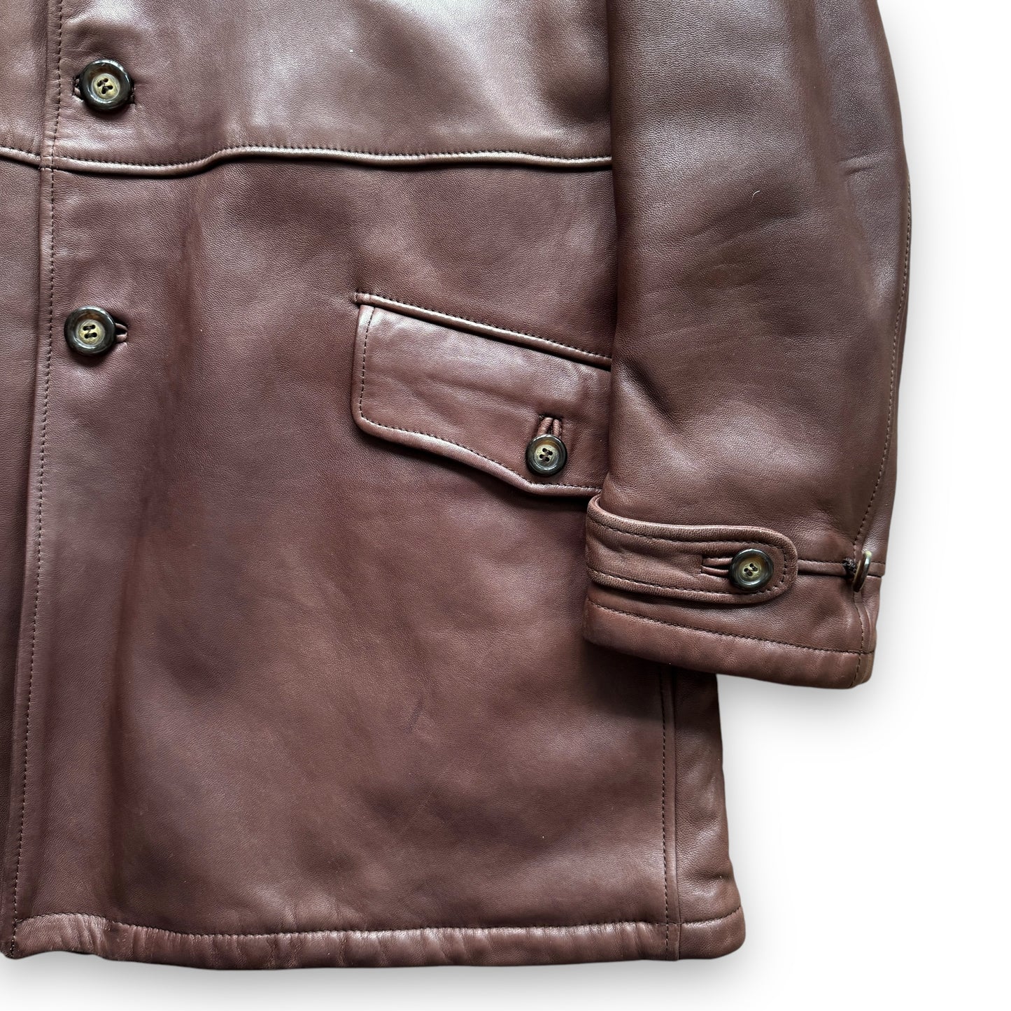 Giorgio Armani Borgonuovo 21 Padded Leather Overcoat - 1990s