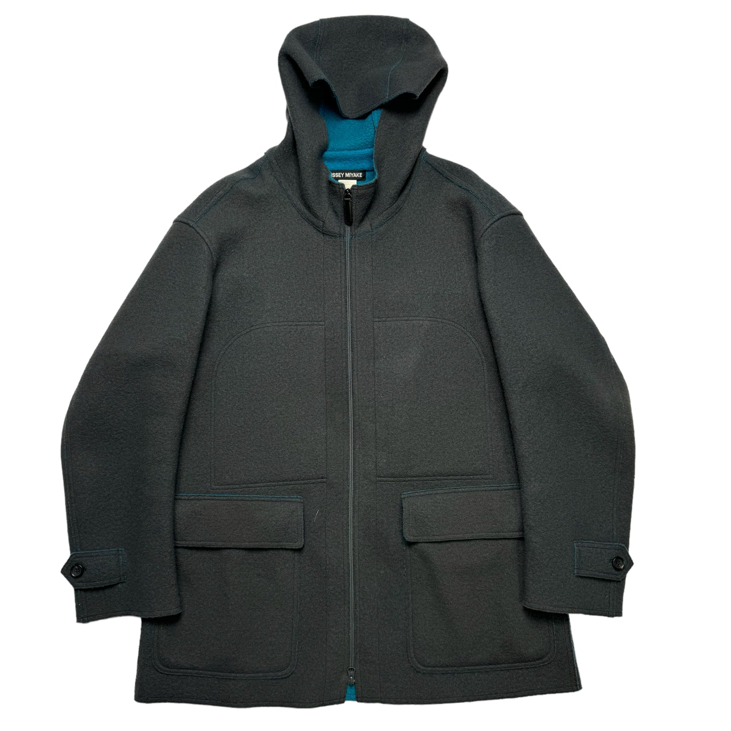 2004 Issey Miyake Wool Two-Tone Coat