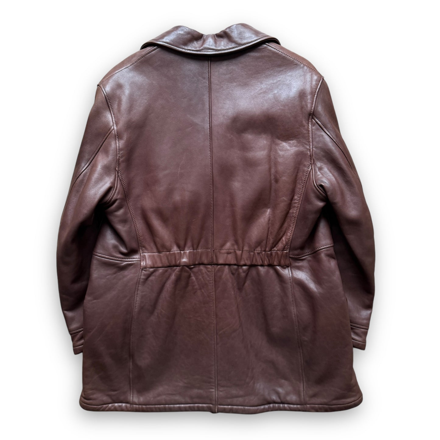 Giorgio Armani Borgonuovo 21 Padded Leather Overcoat - 1990s