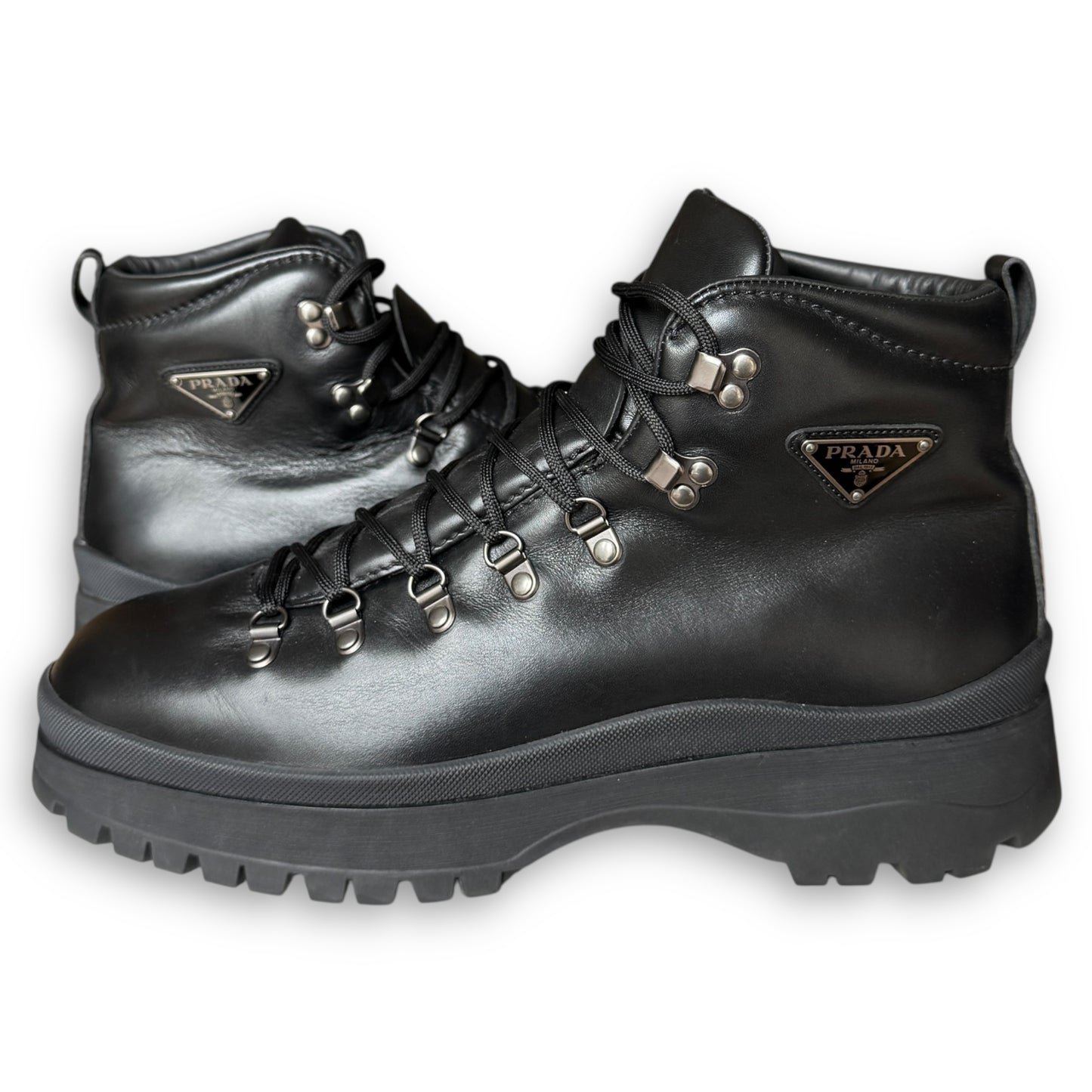 Prada Mainline Brixxen Leather Boots