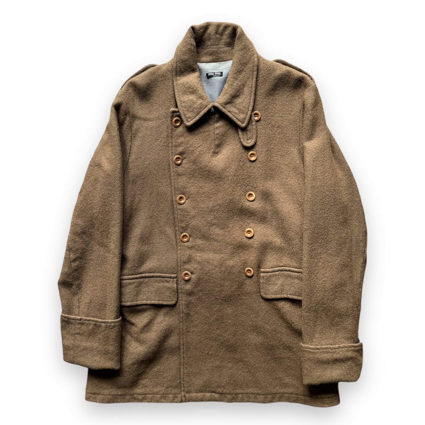 Miu Miu Mens Double Breasted Long Barn Jacket