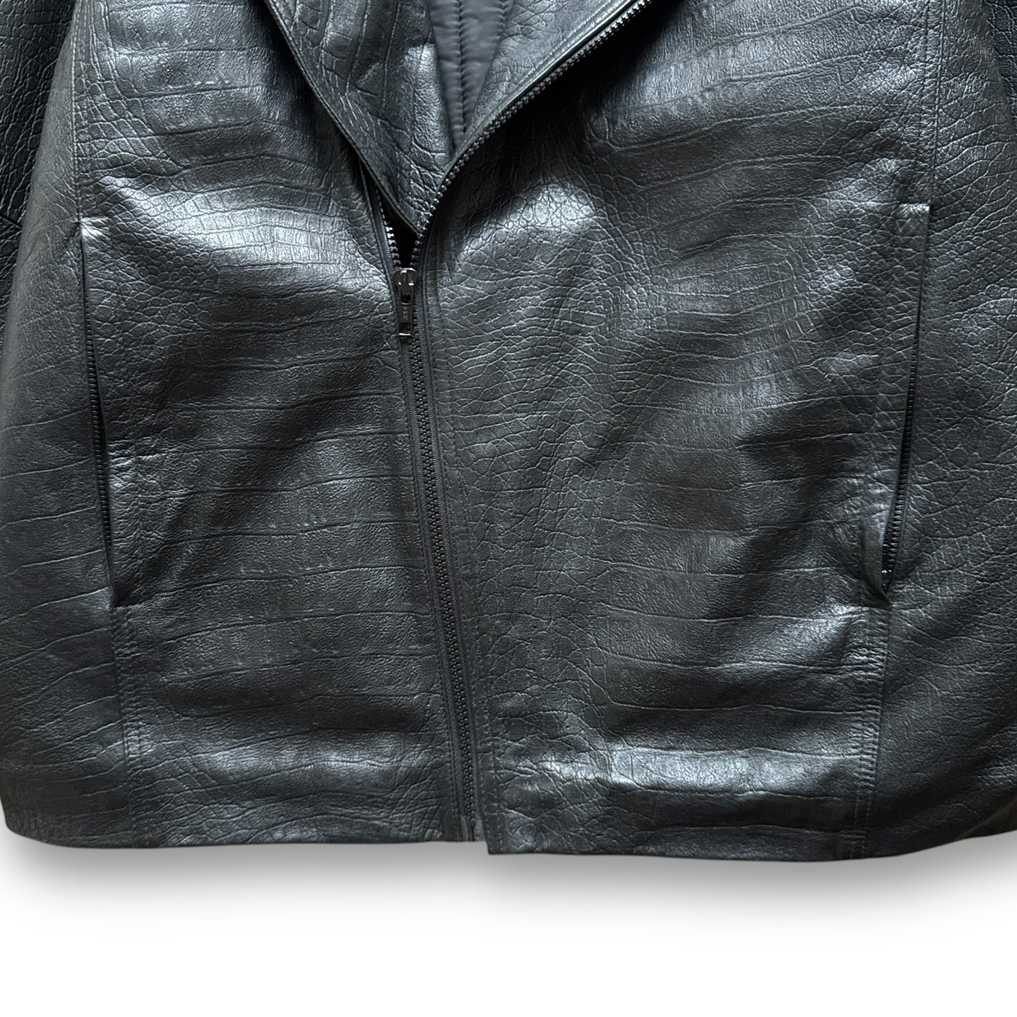 Giorgio Armani Modular Collar Asymmetrical Leather Jacket - 1980s