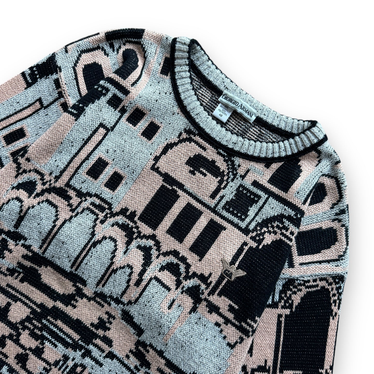 Giorgio Armani Knitted Pattern Sweater - 1980s