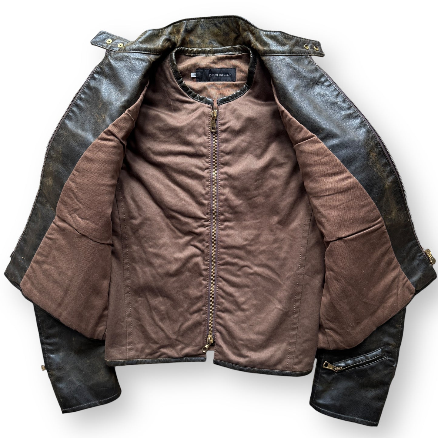 DSquared2 3-in-1 ‘Leather’ Vest & Under-Jacket - F/W2003 Runway 2-Piece