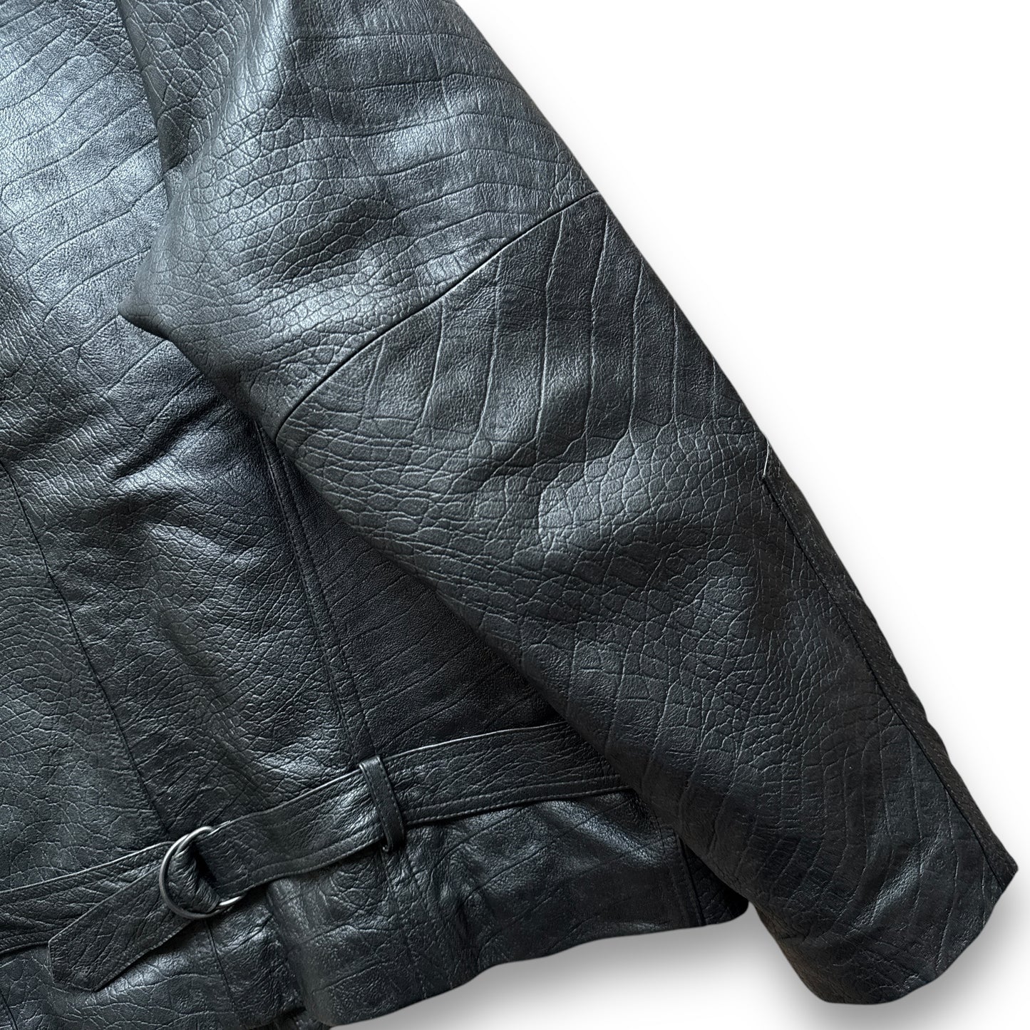 Giorgio Armani Modular Collar Asymmetrical Leather Jacket - 1980s