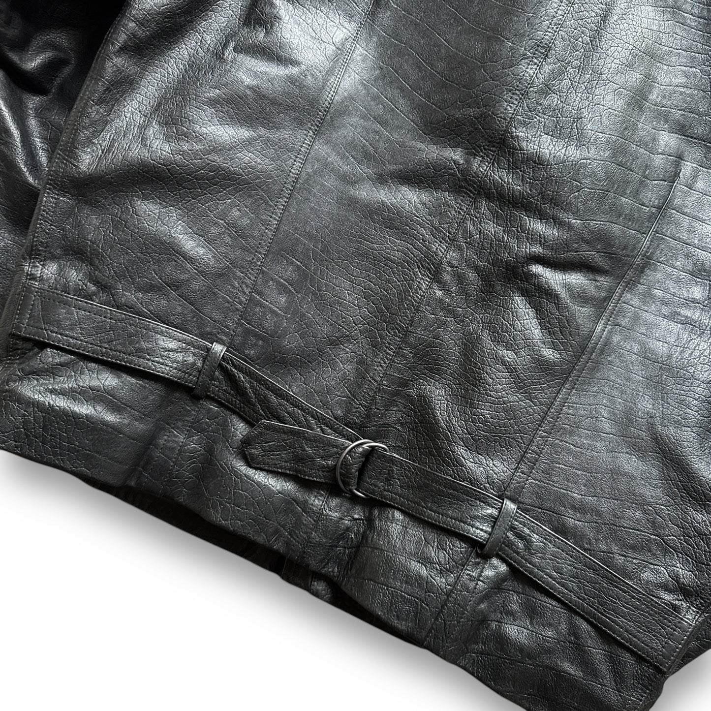 Giorgio Armani Modular Collar Asymmetrical Leather Jacket - 1980s
