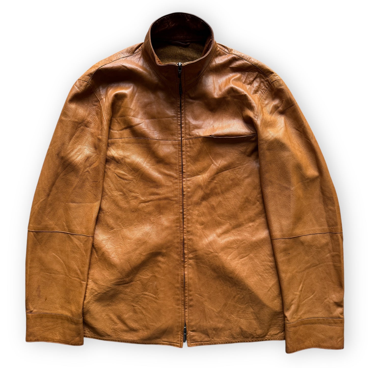 Giorgio Armani Lambskin Soft Leather Jacket