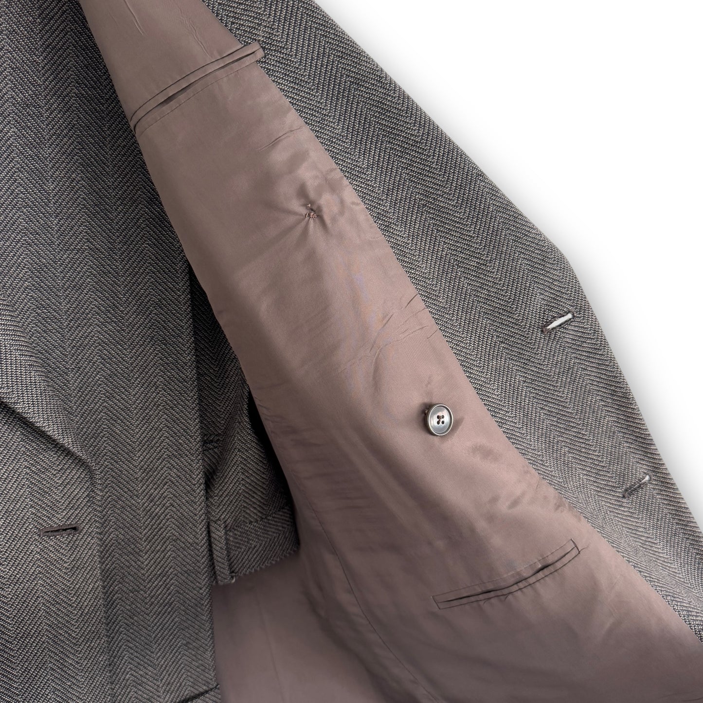 Giorgio Armani Herringbone 3-Button Double-Breasted Power Suit - 1980s