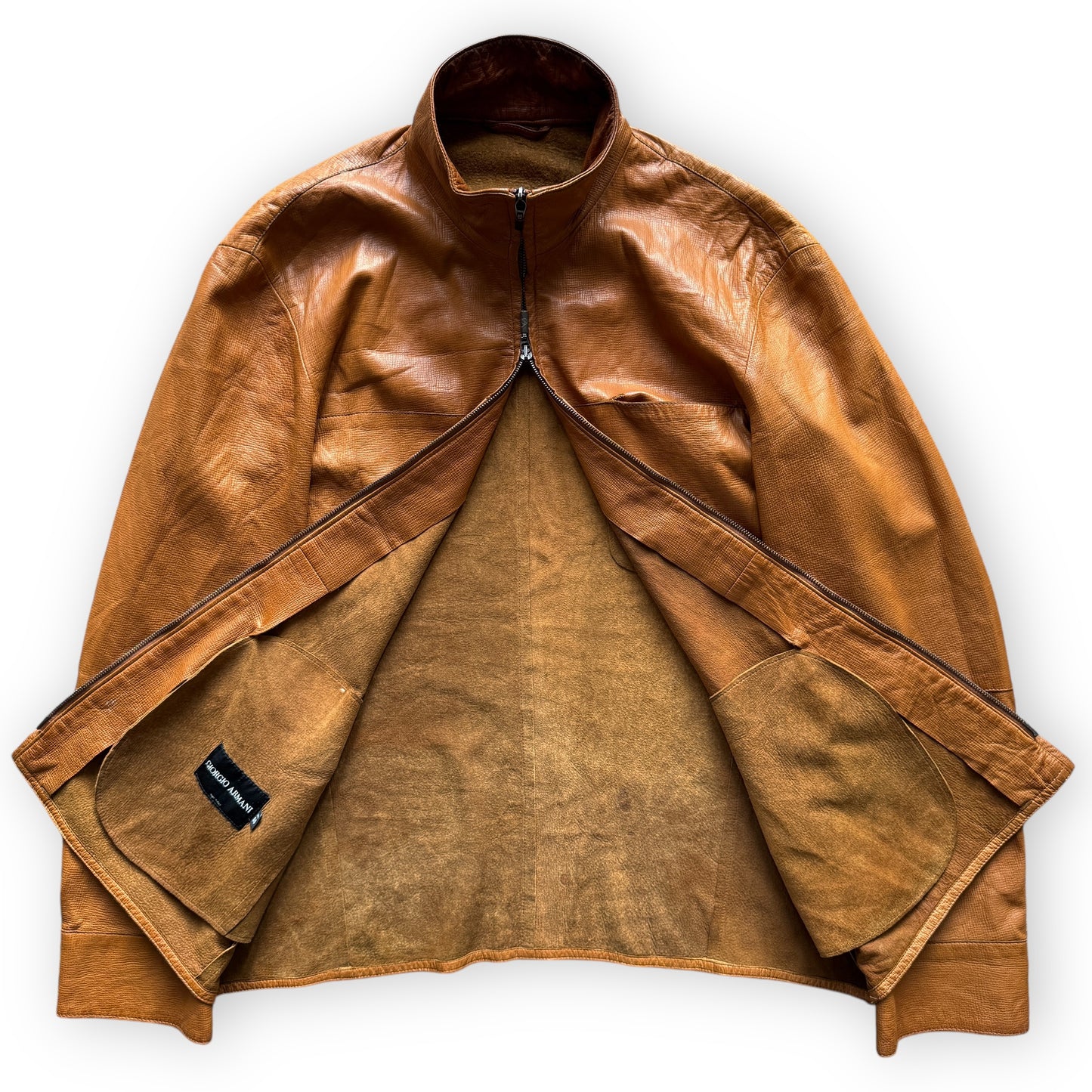 Giorgio Armani Lambskin Soft Leather Jacket