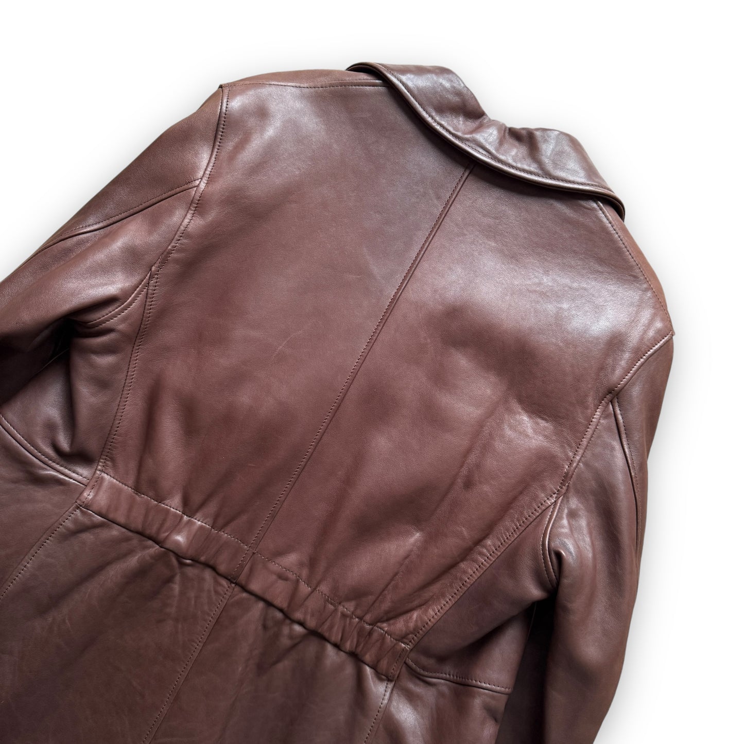 Giorgio Armani Borgonuovo 21 Padded Leather Overcoat - 1990s
