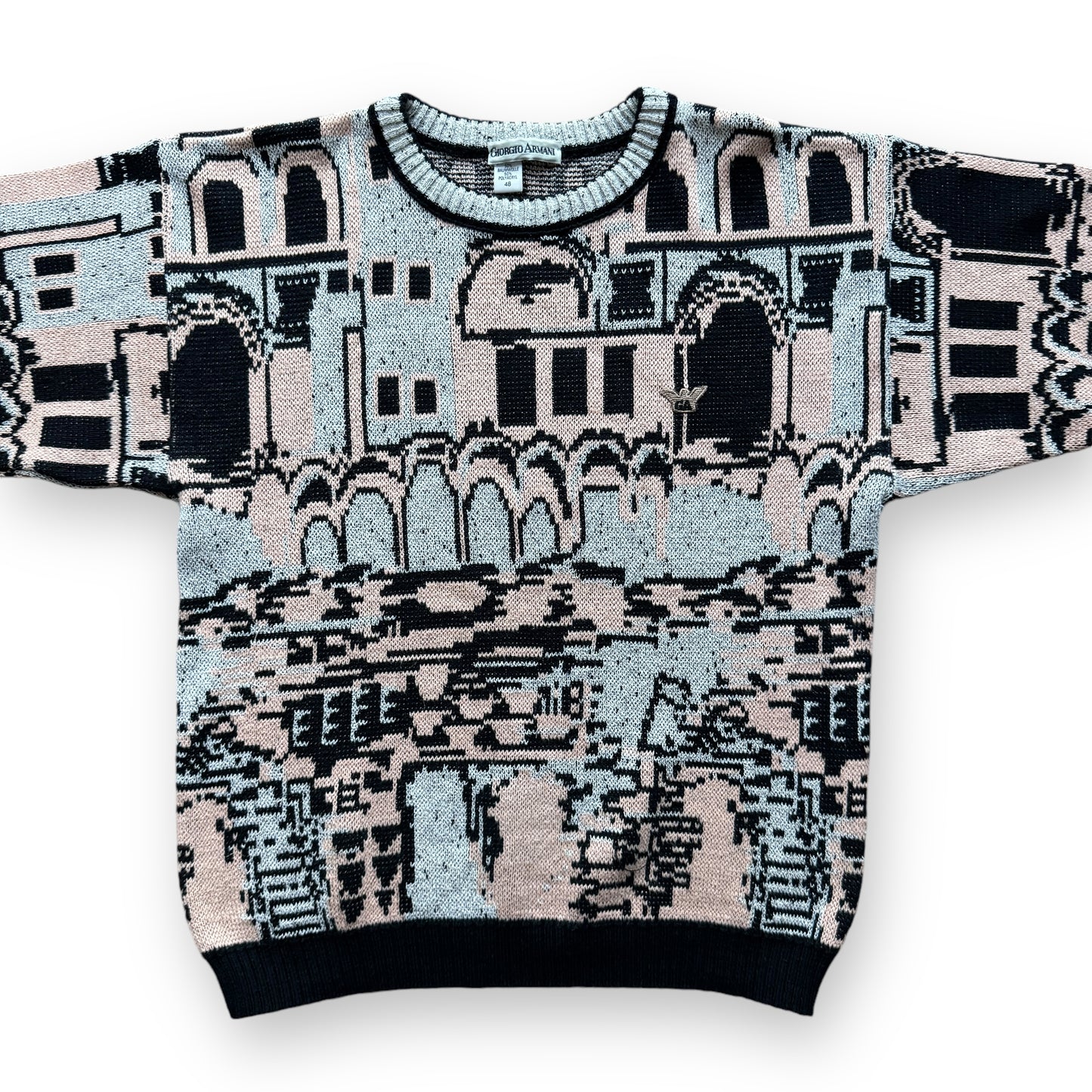 Giorgio Armani Knitted Pattern Sweater - 1980s