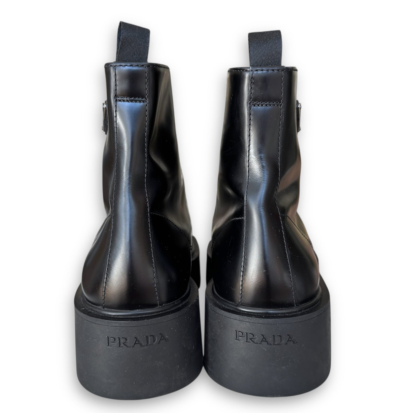 Prada Mainline Leather Combat Boots