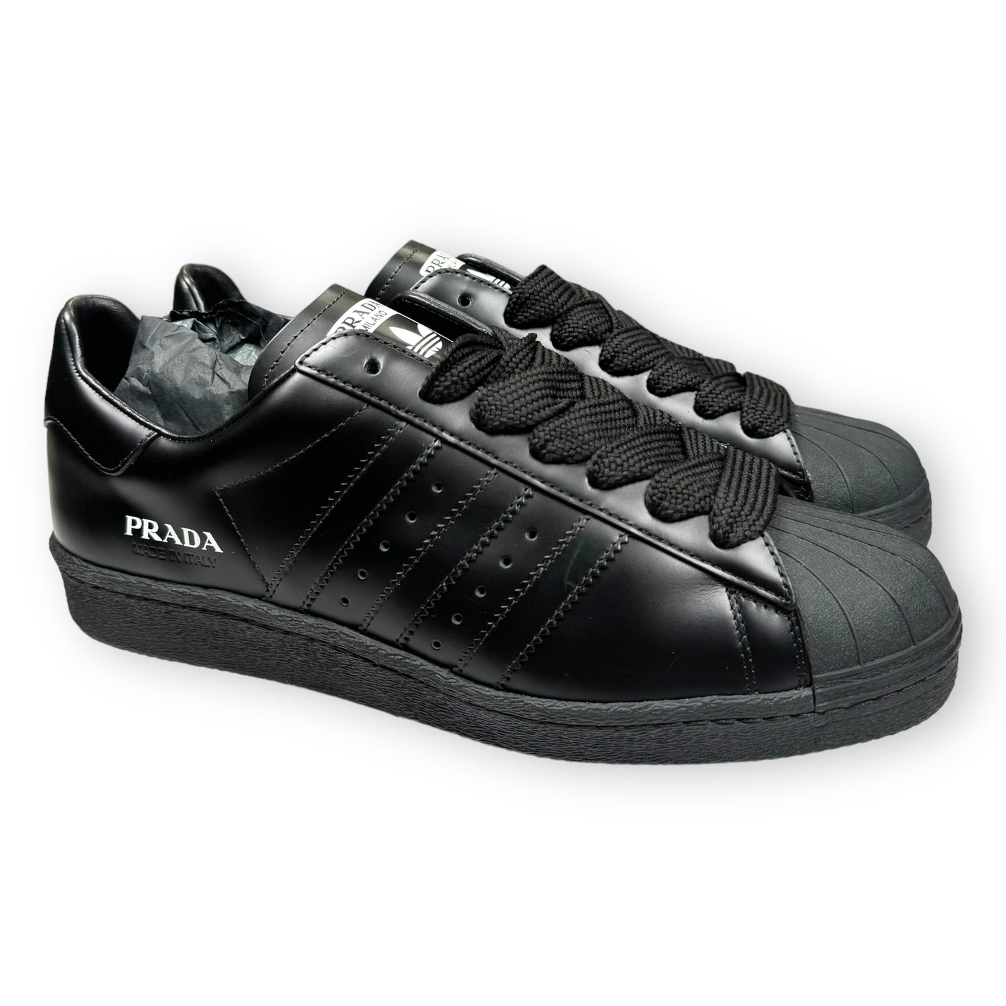 Prada x Adidas Superstar Black Leather