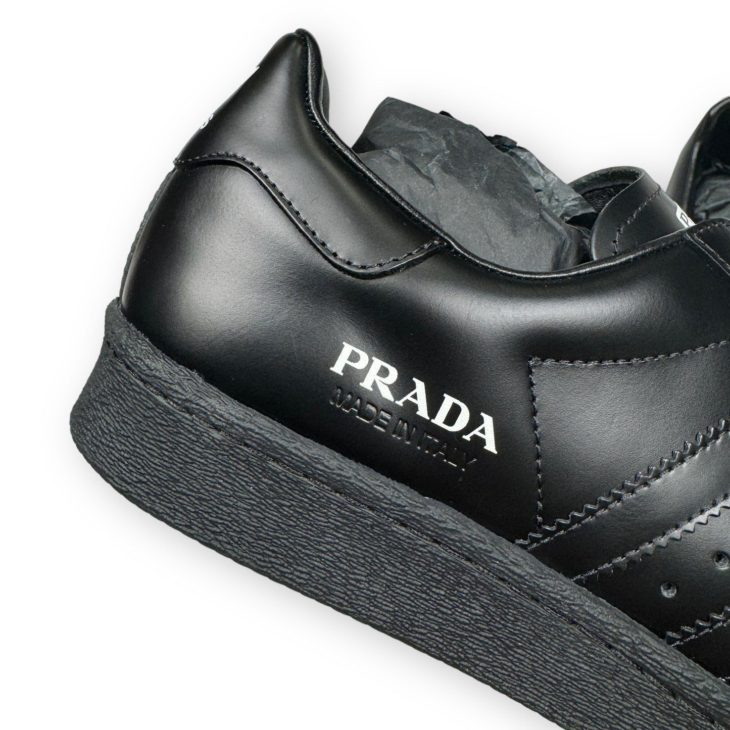 Prada x Adidas Superstar Black Leather