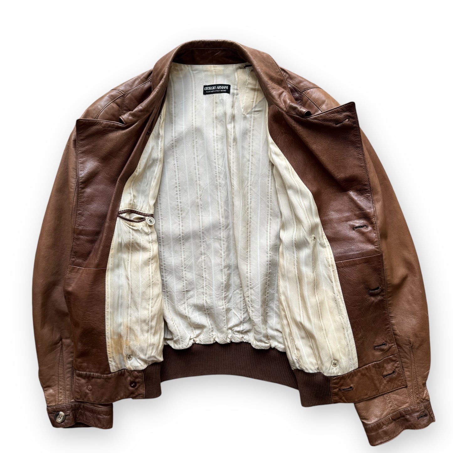Giorgio Armani Double-Breasted Leather Jacket - 1990s