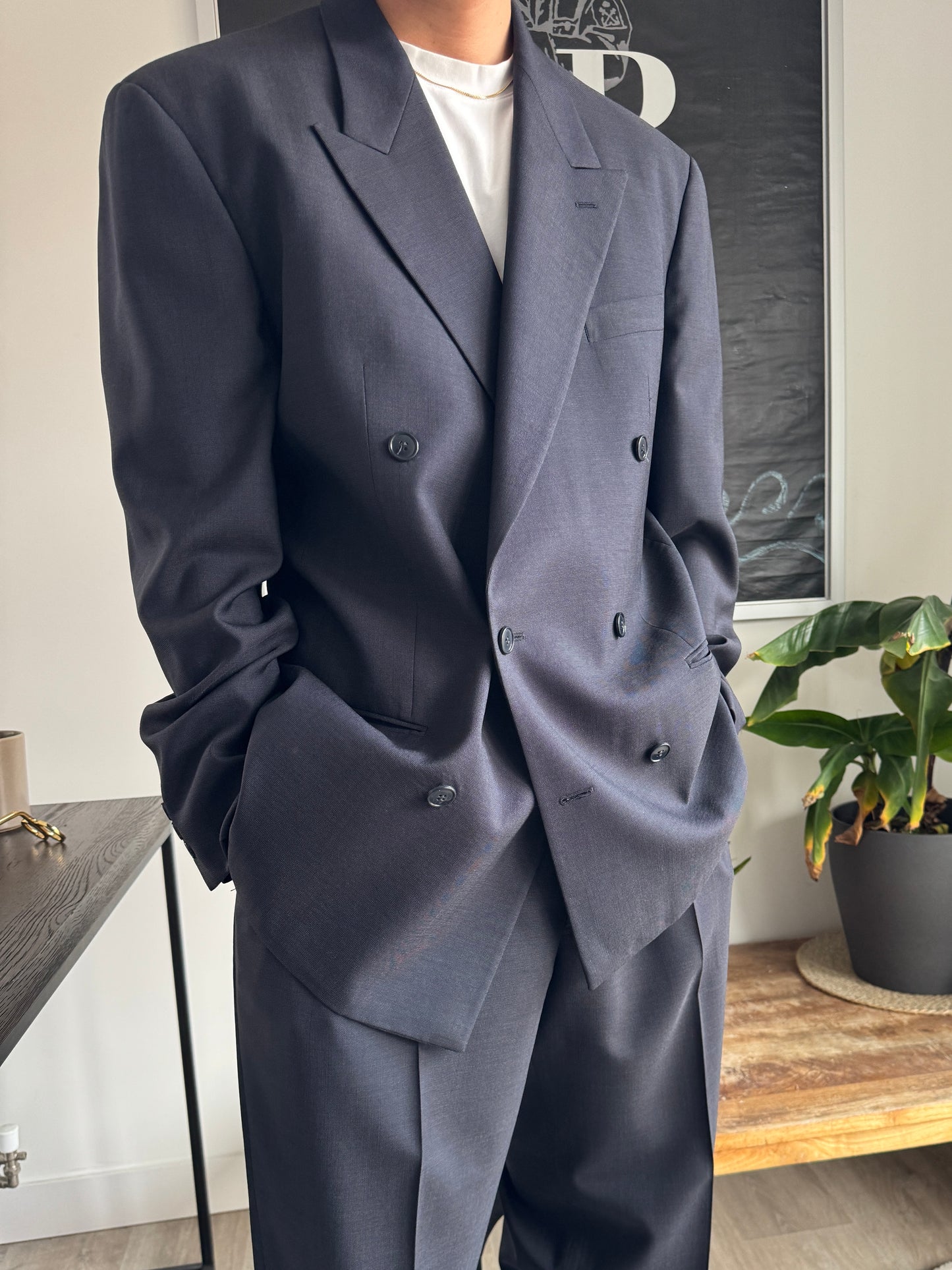 Giorgio Armani 3-Button Double-Breasted Power Suit - 1980s