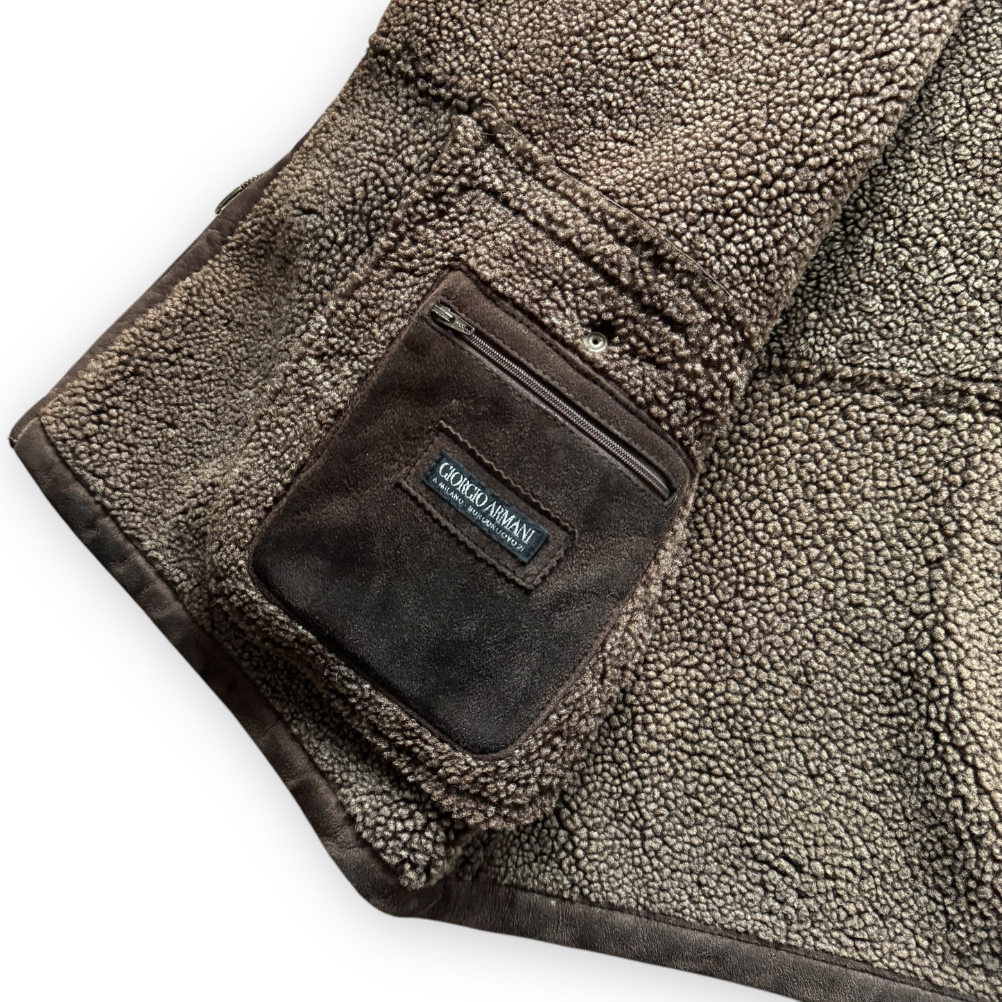 Giorgio Armani Suede Shearling Jacket - 1990s