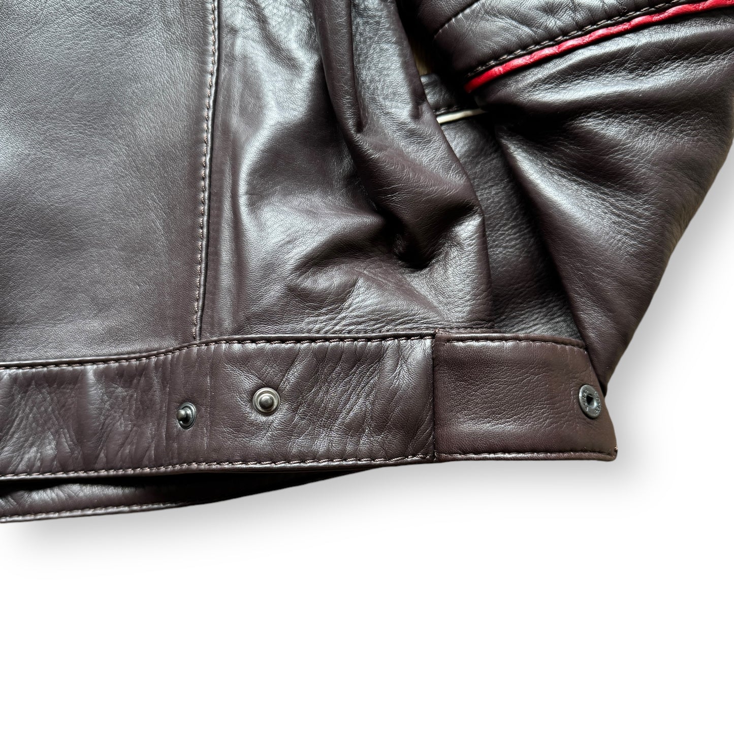 Prada Sport Leather Taped Seam Biker Jacket