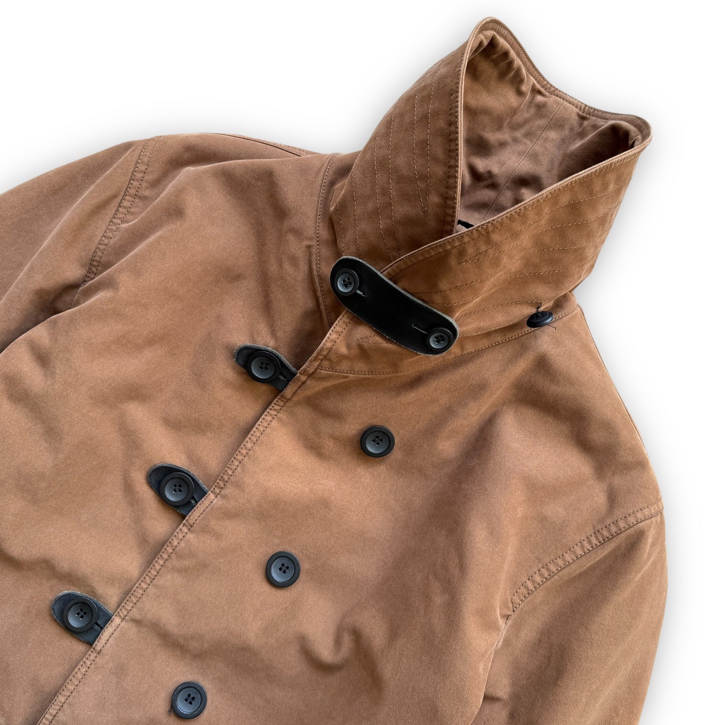 Emporio Armani Canvas/Leather Overcoat