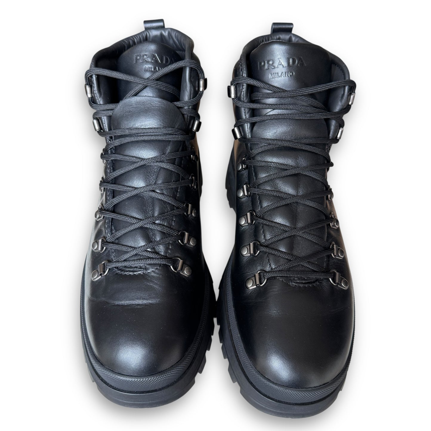 Prada Mainline Brixxen Leather Boots