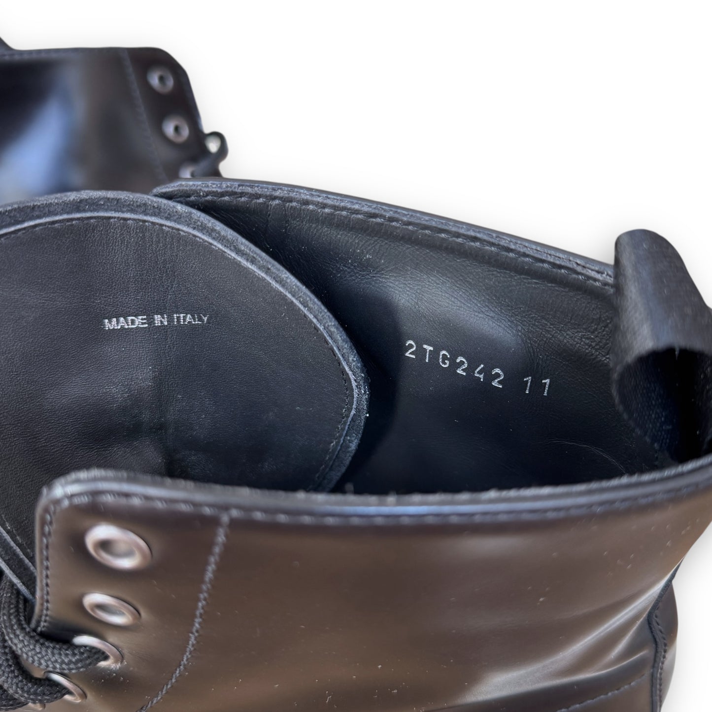 Prada Mainline Leather Combat Boots