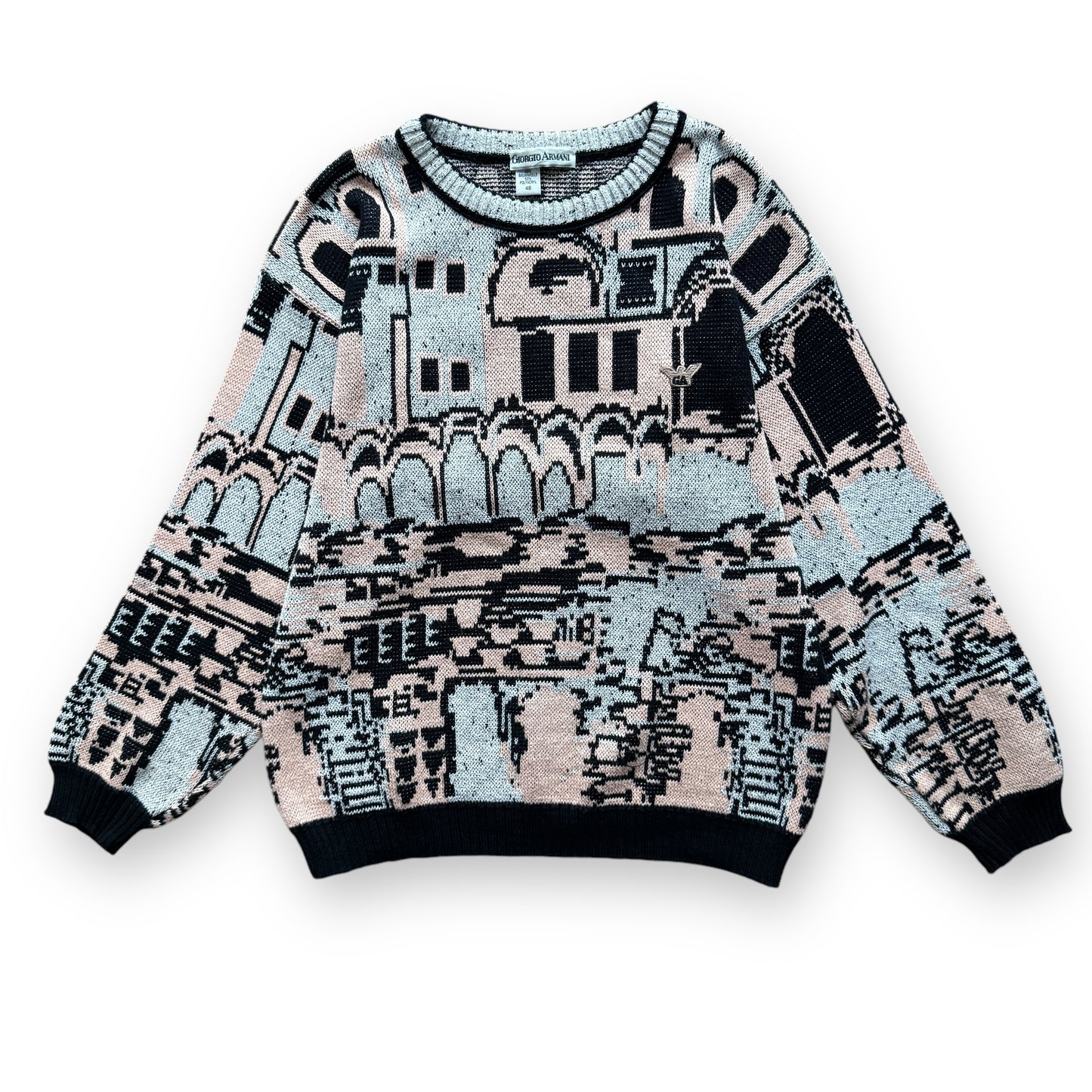 Giorgio Armani Knitted Pattern Sweater - 1980s