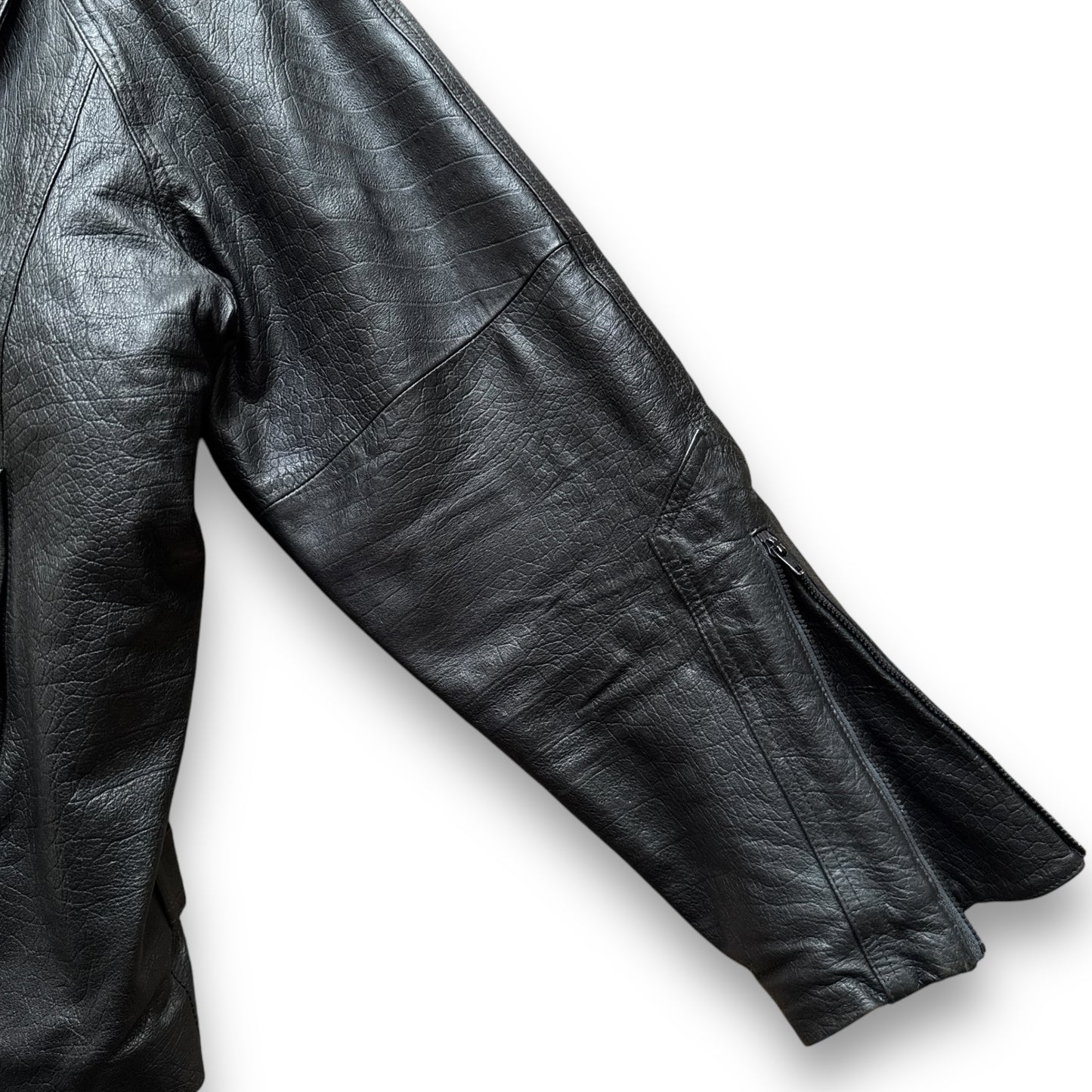 Giorgio Armani Modular Collar Asymmetrical Leather Jacket - 1980s