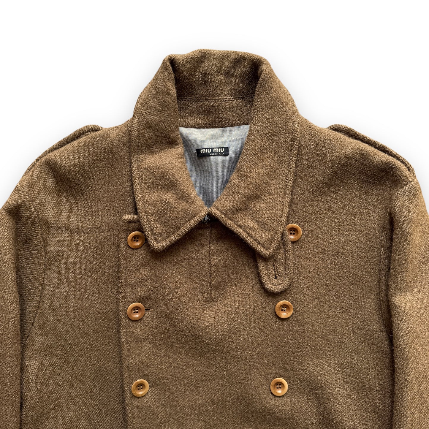 Miu Miu Mens Double Breasted Long Barn Jacket