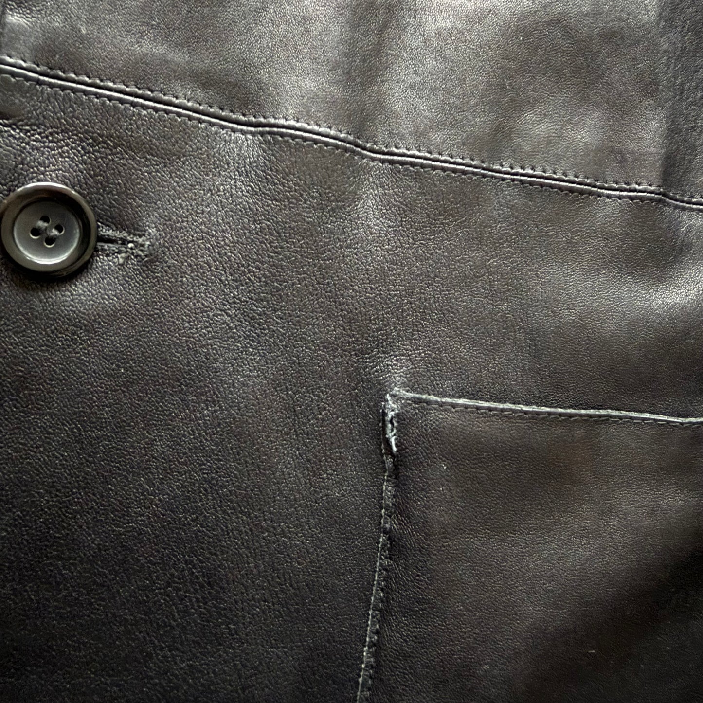 Giorgio Armani ‘Borgonuovo 21’ Leather 3-Button Coat