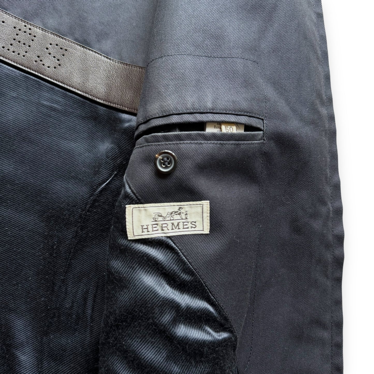 Hermès Canvas Bomber With Leather Detailing