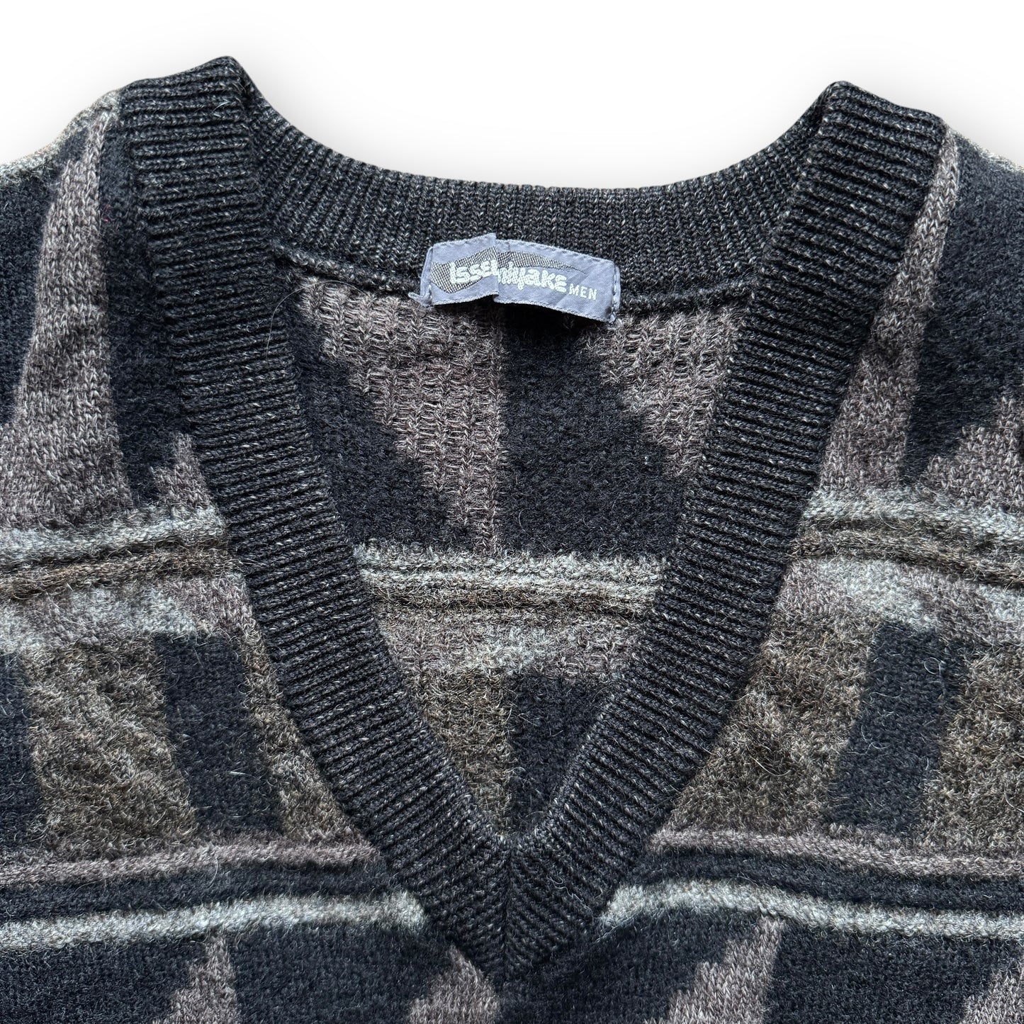 Issey Miyake Patterned V-Neck Sweater - 1980s