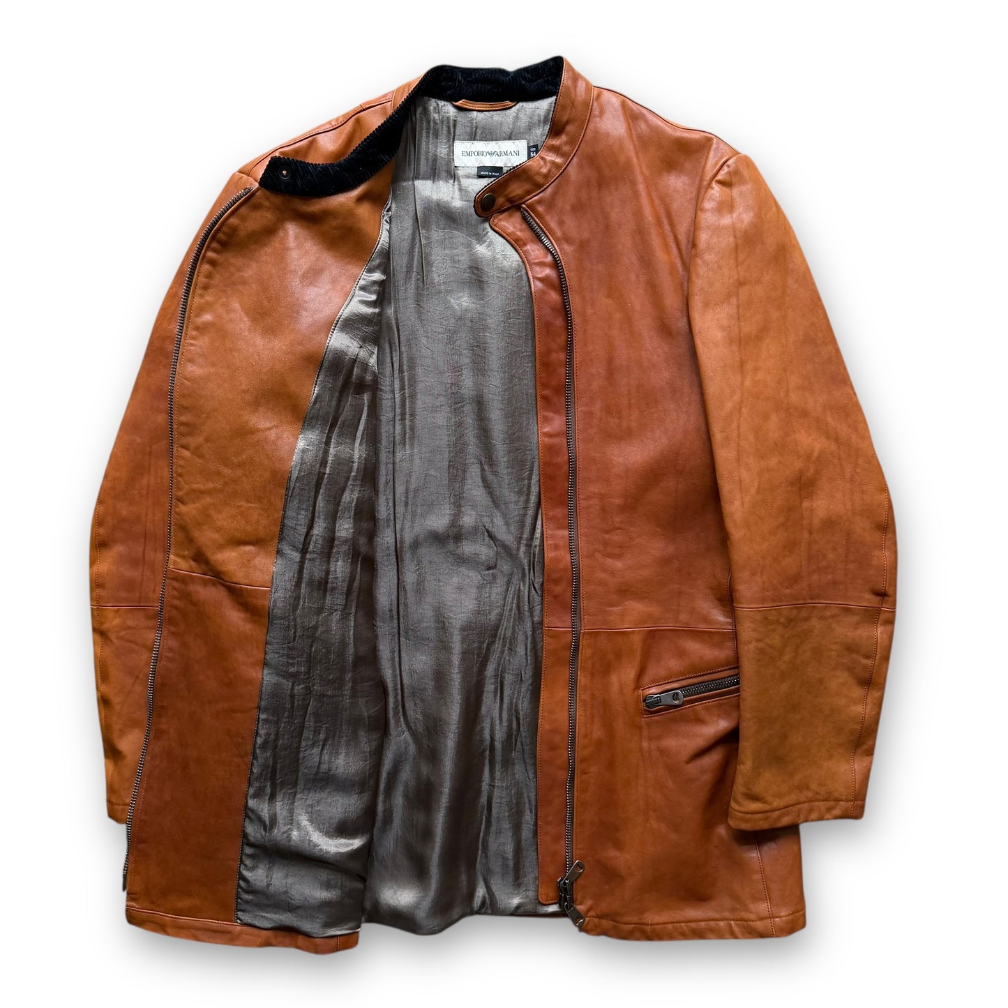 Emporio Armani Asymmetrical Calf Leather Jacket - 1990s