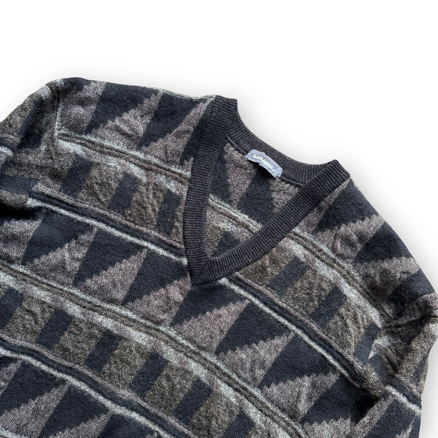 Issey Miyake Patterned V-Neck Sweater - 1980s