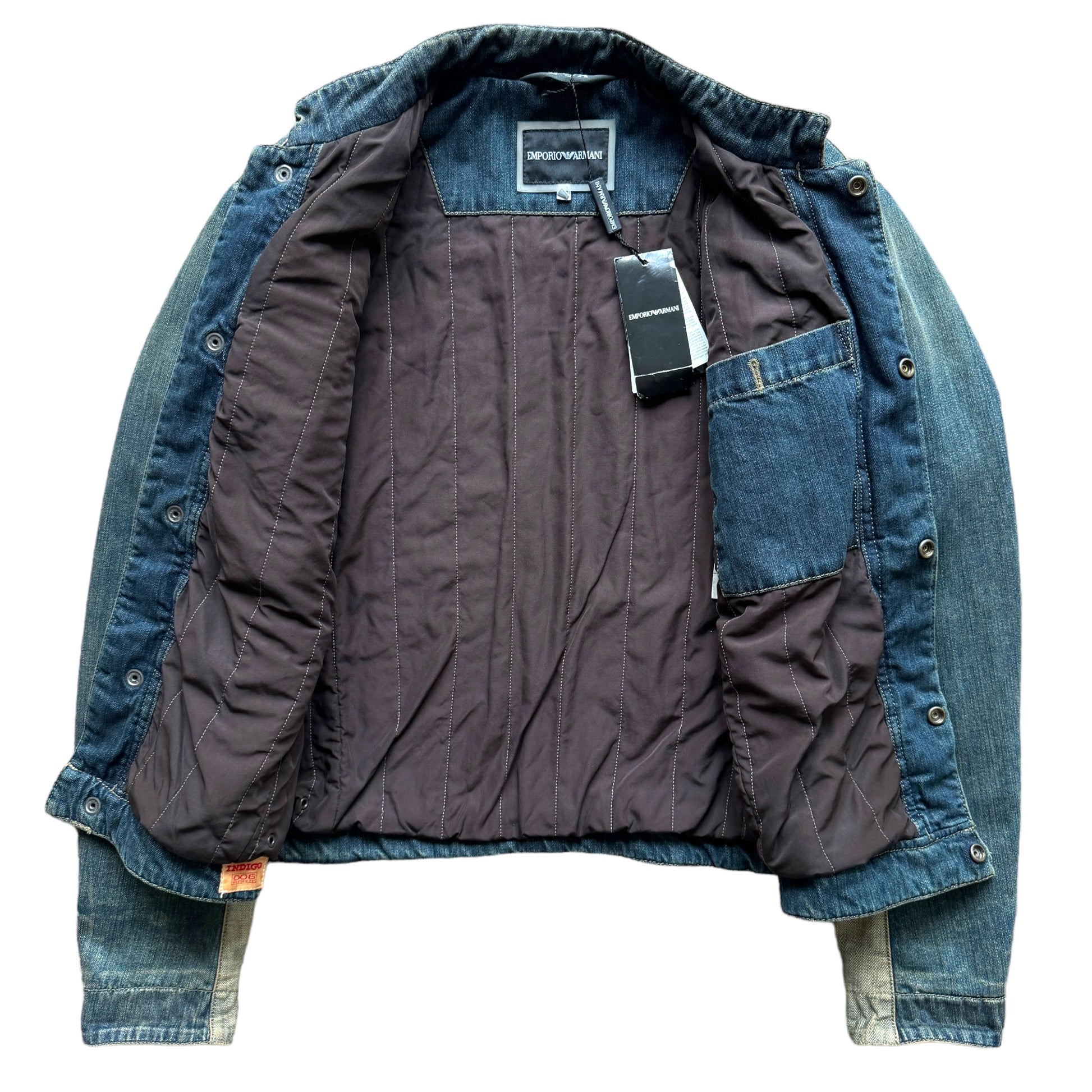 Emporio Armani Armani Denim Jacket Mens Emporio Armani Denim Biker