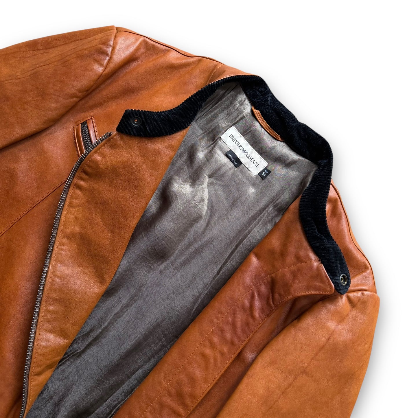 Emporio Armani Asymmetrical Calf Leather Jacket - 1990s