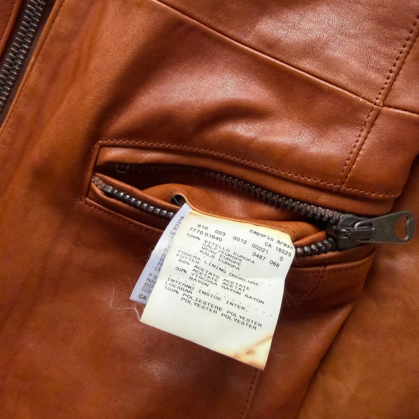 Emporio Armani Asymmetrical Calf Leather Jacket - 1990s