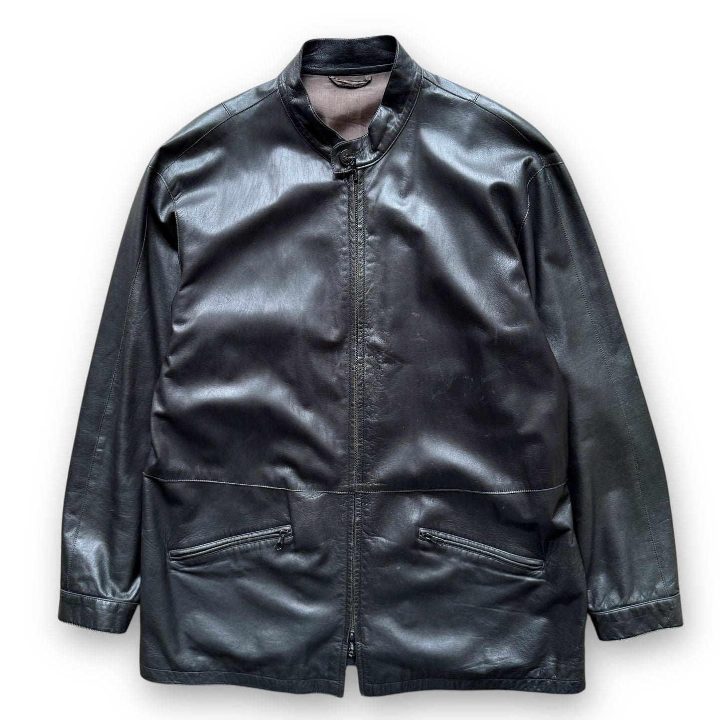 Giorgio Armani Borgonuovo 21 Lamb Leather Jacket