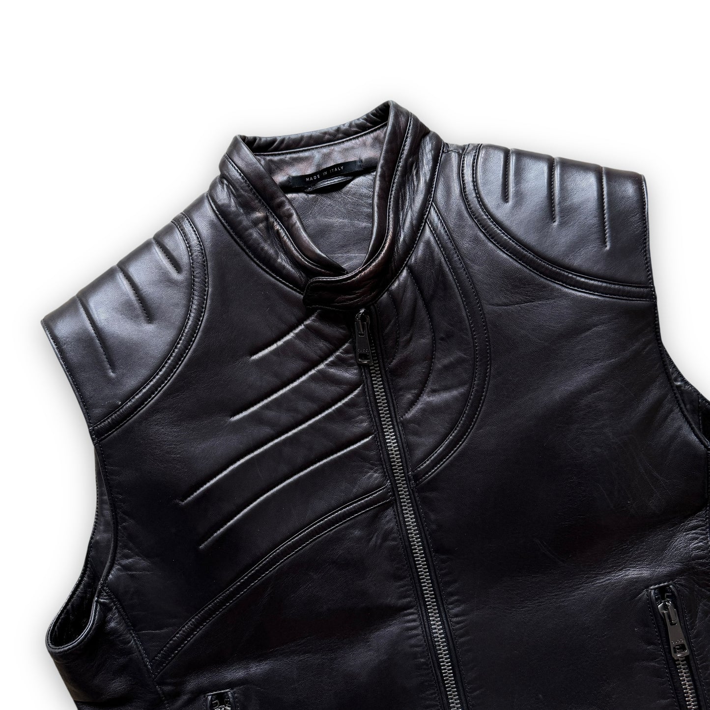 Gucci By Tom Ford Leather Moto Vest - F/W2000