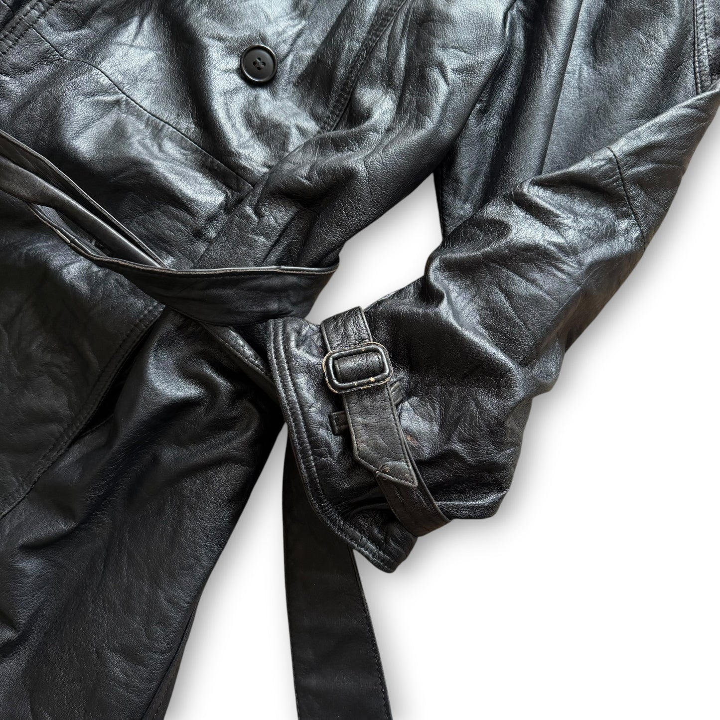 Mani by Giorgio Armani Leather Overcoat - 1980s