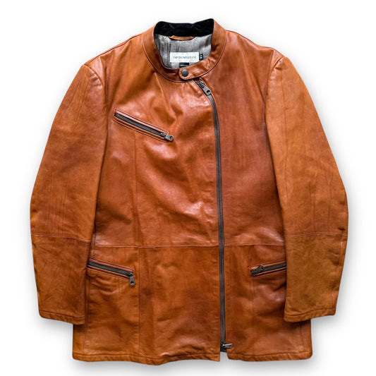 Emporio Armani Asymmetrical Calf Leather Jacket - 1990s