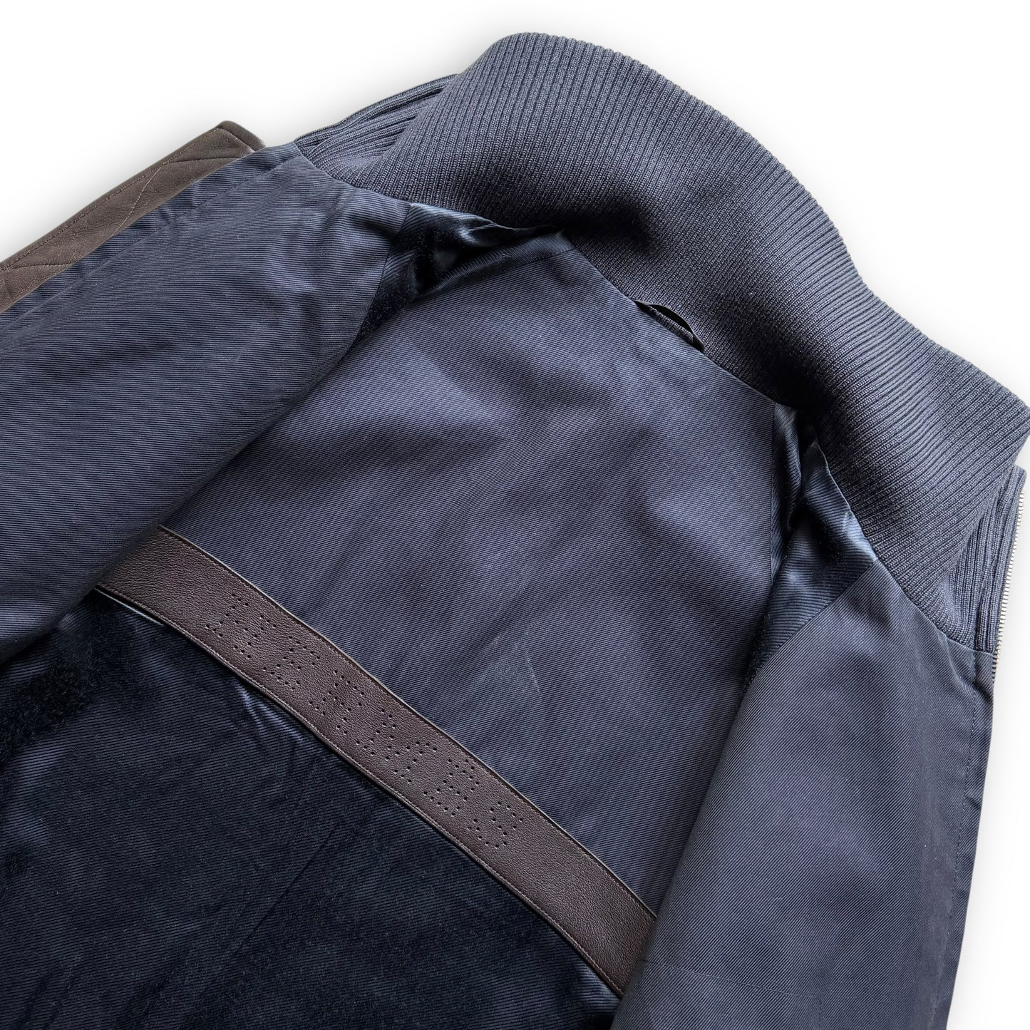 Hermès Canvas Bomber With Leather Detailing