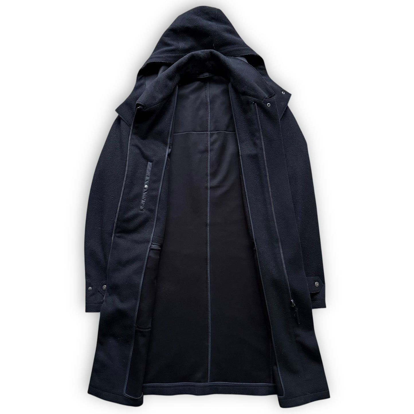 Prada Sport Signature Buckle Wool Long Coat- 2007